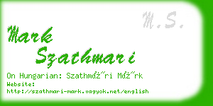 mark szathmari business card